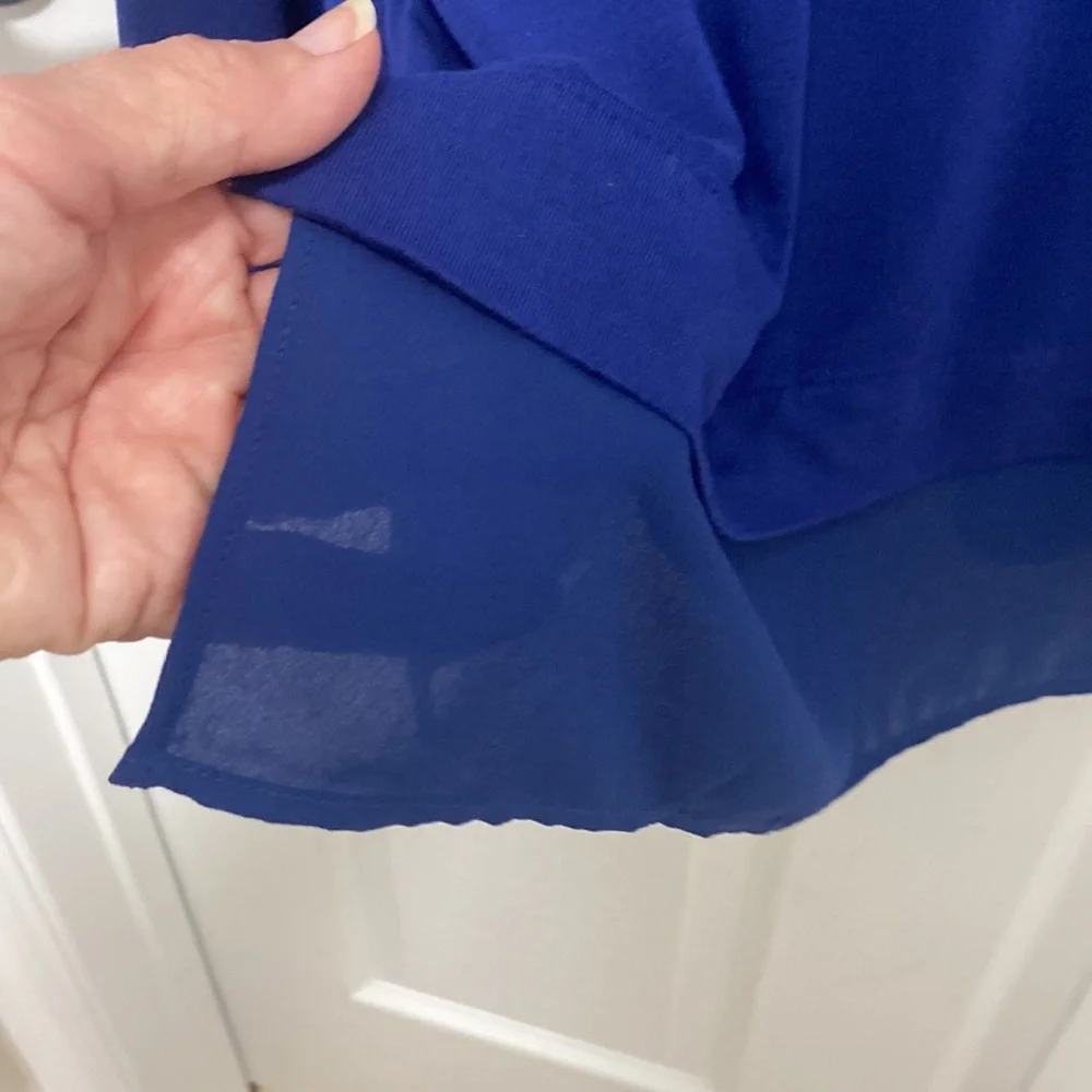 Chico’s long sleeve royal blue like top vg preowned condition size Chico 2 or L - Picture 9 of 10